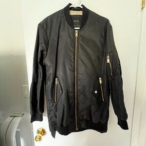 Zara Black Jacket Zippered Sides XS